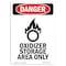 Signmission Safety Sign, OSHA Danger, 10" Height, Rigid Plastic, Oxidizer Storage Area Only, Portrait OS-DS-P-710-V-1683 - alternate 1